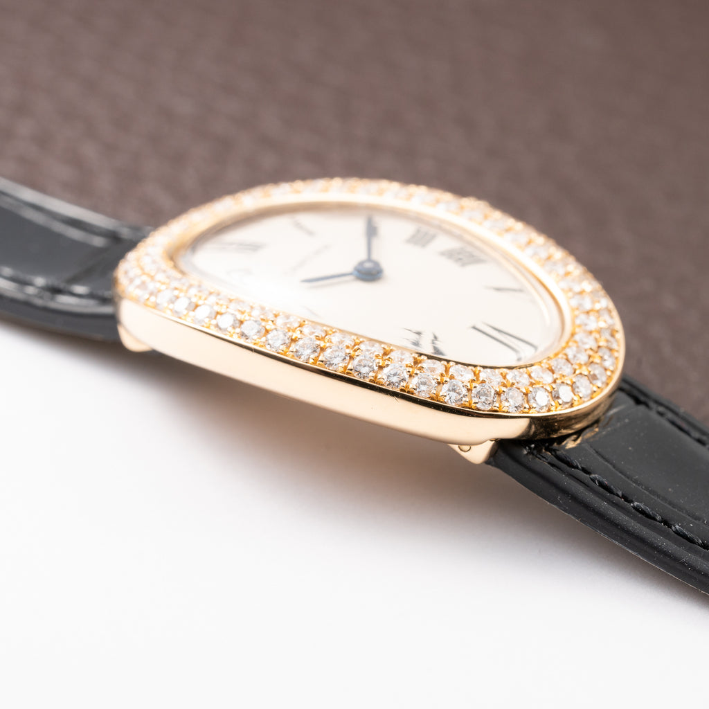 Cartier Baignoire Two-Row Factory Diamond Set 18K Yellow Gold Cartier Serviced 2026 Ref. 866044