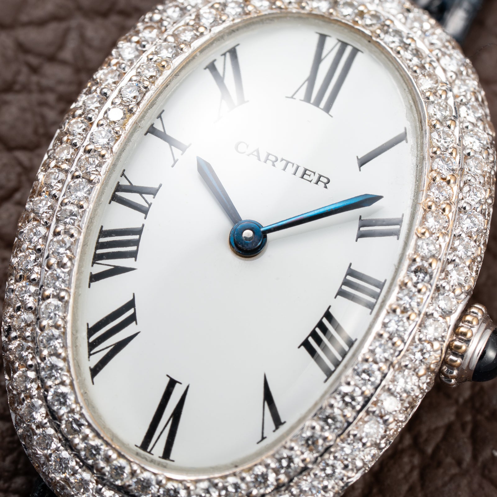 Cartier Baignoire Diamond Set White Gold 18K 'Paris' Dial Ref 78094 from 1970s