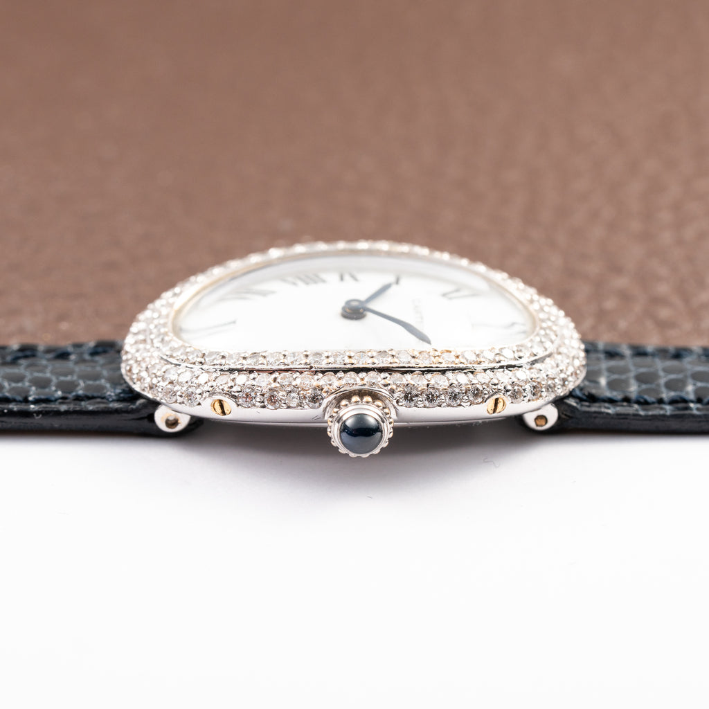 Cartier Baignoire Diamond Set White Gold 18K 'Paris' Dial Ref 78094 from 1970s