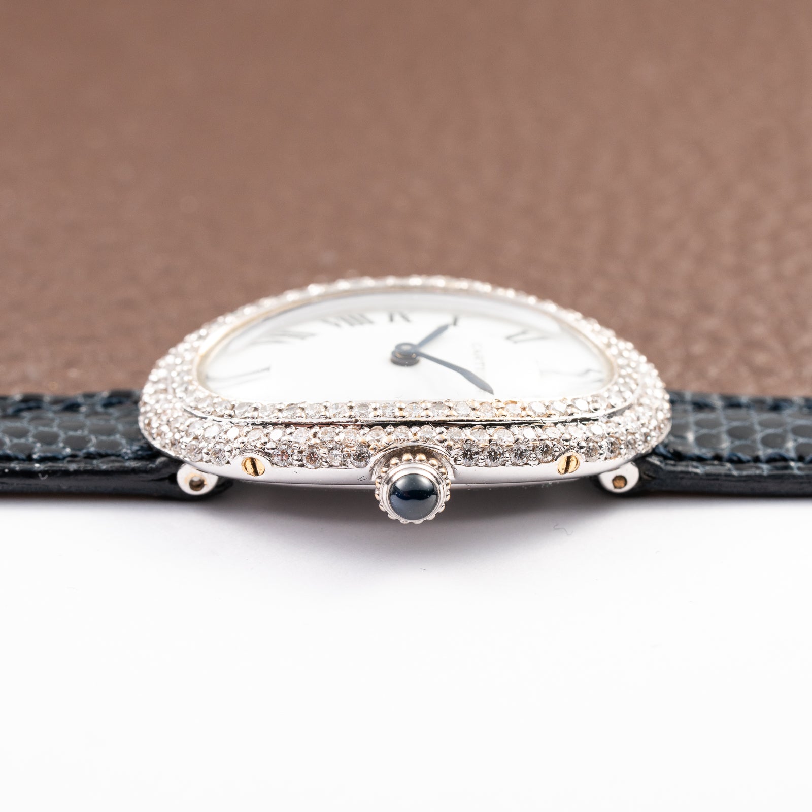 Cartier Baignoire Diamond Set White Gold 18K 'Paris' Dial Ref 78094 from 1970s