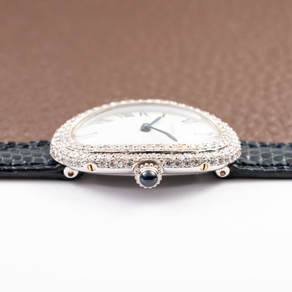 Cartier Baignoire Diamond Set White Gold 18K 'Paris' Dial Ref 78094 from 1970s