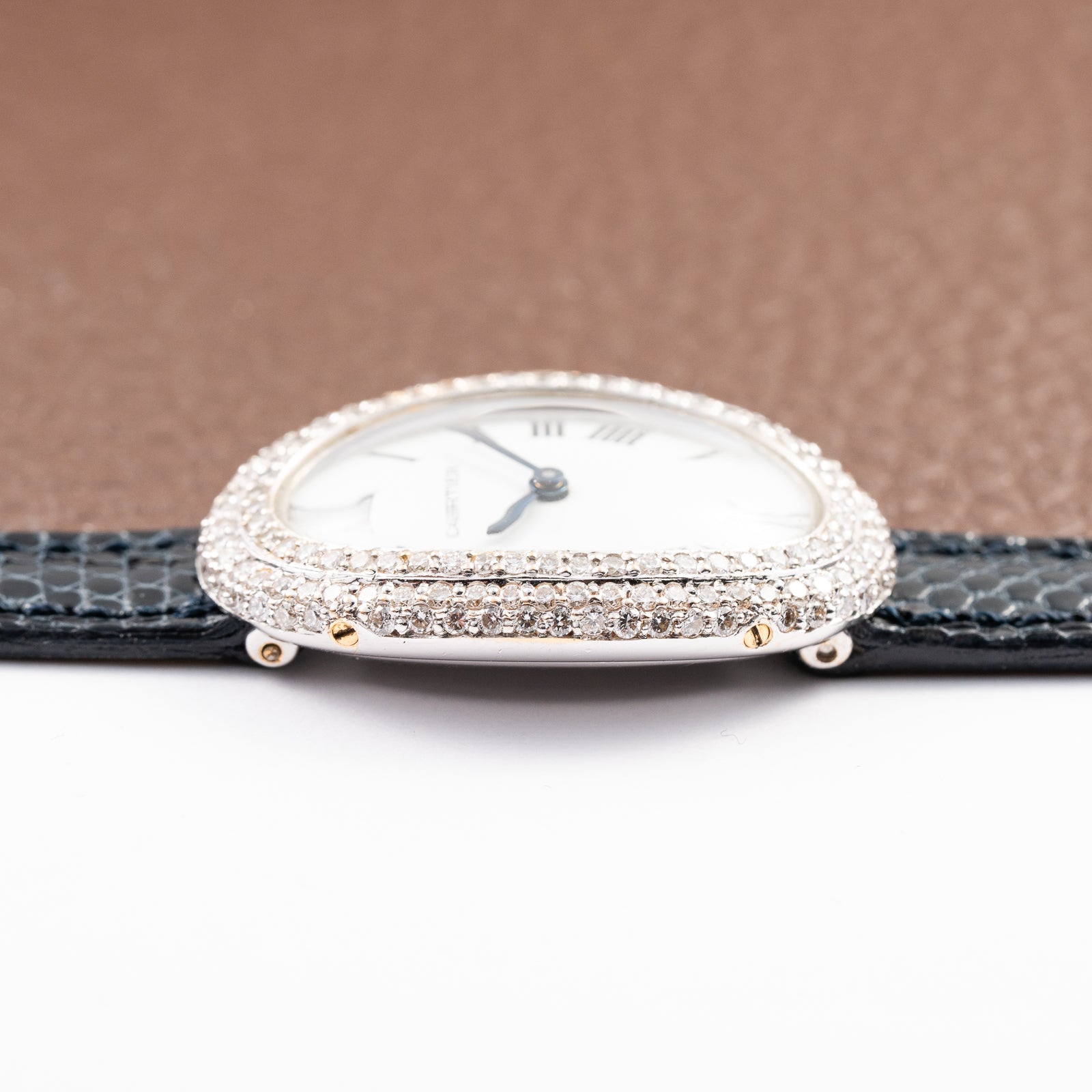 Cartier Baignoire Diamond Set White Gold 18K 'Paris' Dial Ref 78094 from 1970s