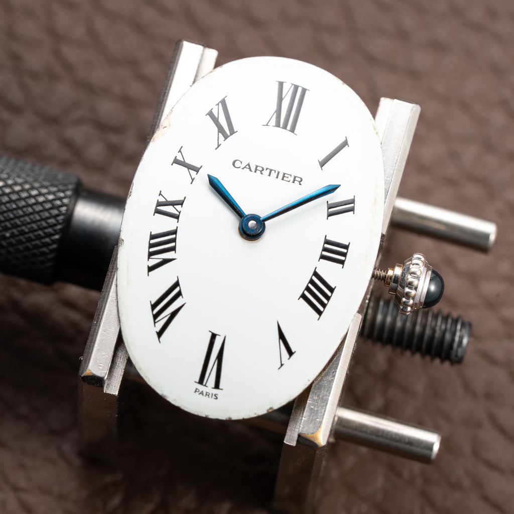 Cartier Baignoire Diamond Set White Gold 18K 'Paris' Dial Ref 78094 from 1970s