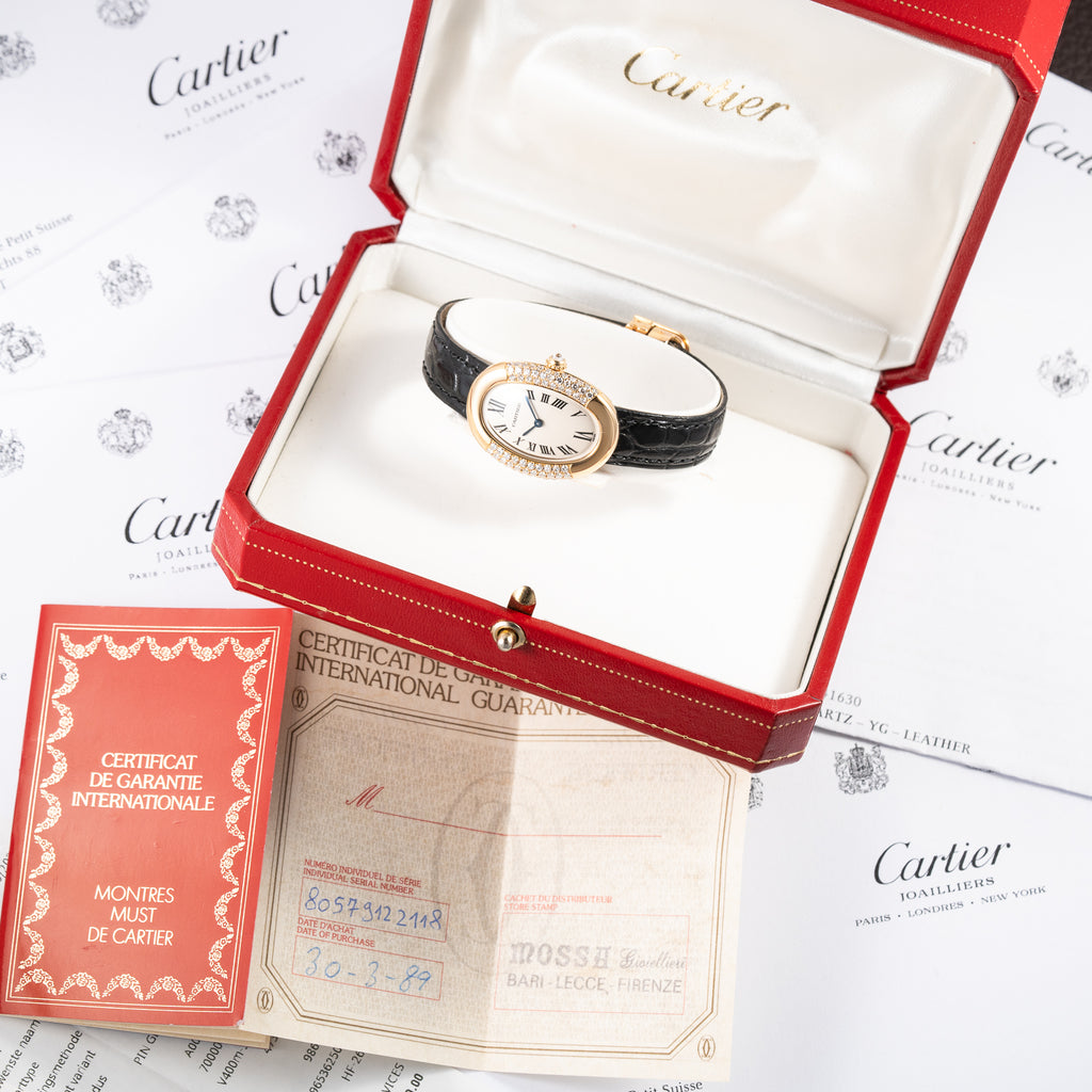 Cartier Baignoire Pavé Diamond Set 18K Yellow Gold Full Set from 1989 Cartier Service 2026 Ref 8057912