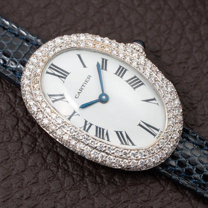 Cartier Baignoire Diamond Set White Gold 18K 'Paris' Dial Ref 78094 from 1970s