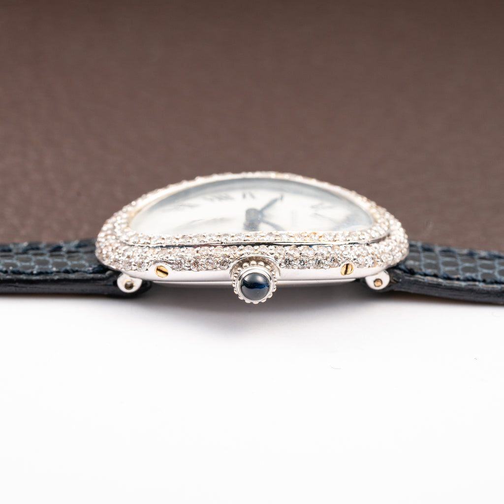 Cartier Baignoire Diamond Set White Gold 18K 'Paris' Dial Ref 78094 from 1970s