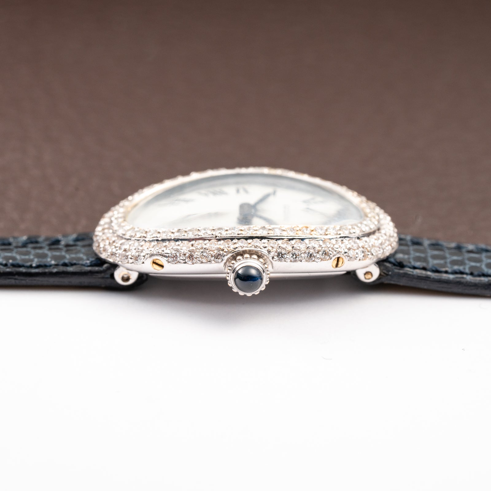 Cartier Baignoire Diamond Set White Gold 18K 'Paris' Dial Ref 78094 from 1970s