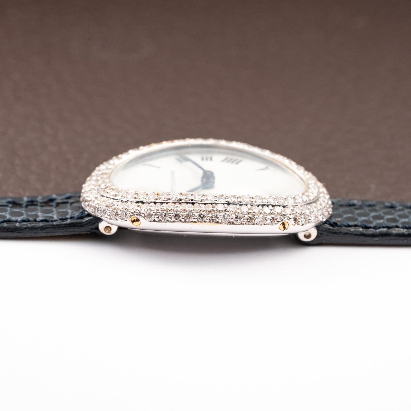 Cartier Baignoire Diamond Set White Gold 18K 'Paris' Dial Ref 78094 from 1970s