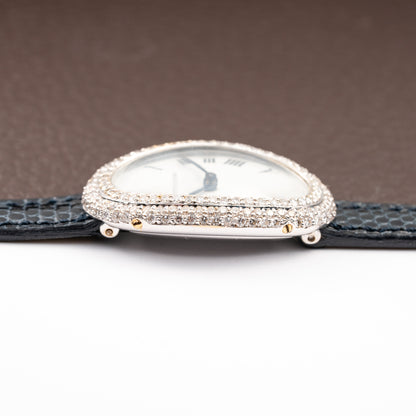 Cartier Baignoire Diamond Set White Gold 18K 'Paris' Dial Ref 78094 from 1970s