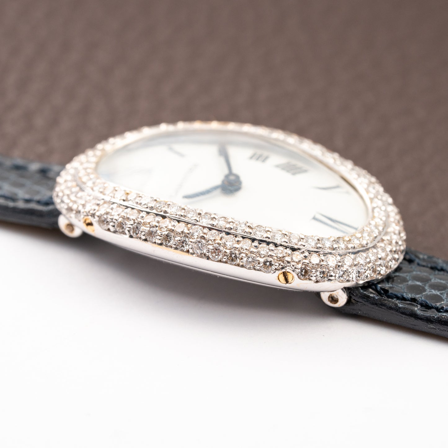 Cartier Baignoire Diamond Set White Gold 18K 'Paris' Dial Ref 78094 from 1970s