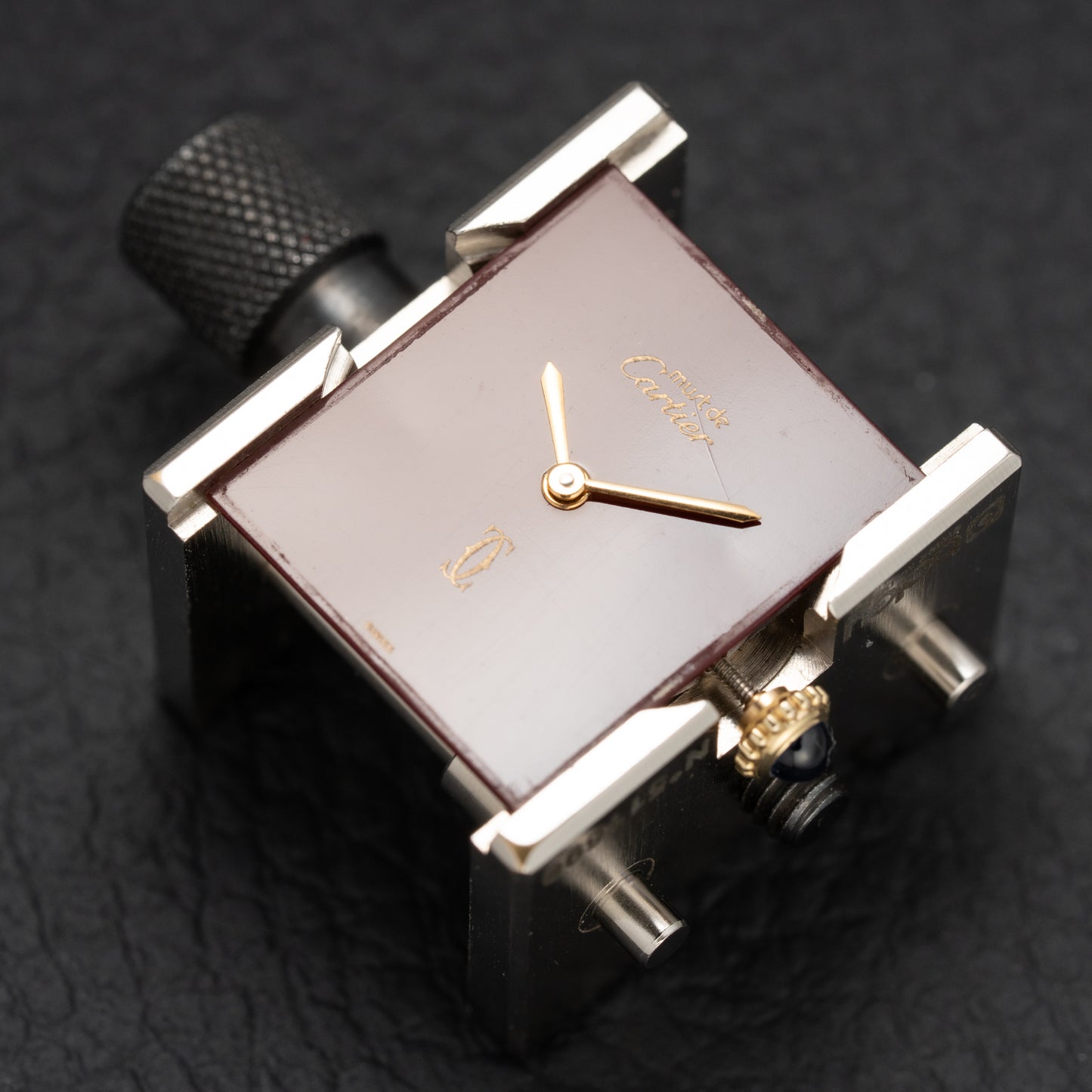 Cartier Must de Tank "Set of Three" Burgundy from 1985 Ultra-Rare Collector’s Treasure