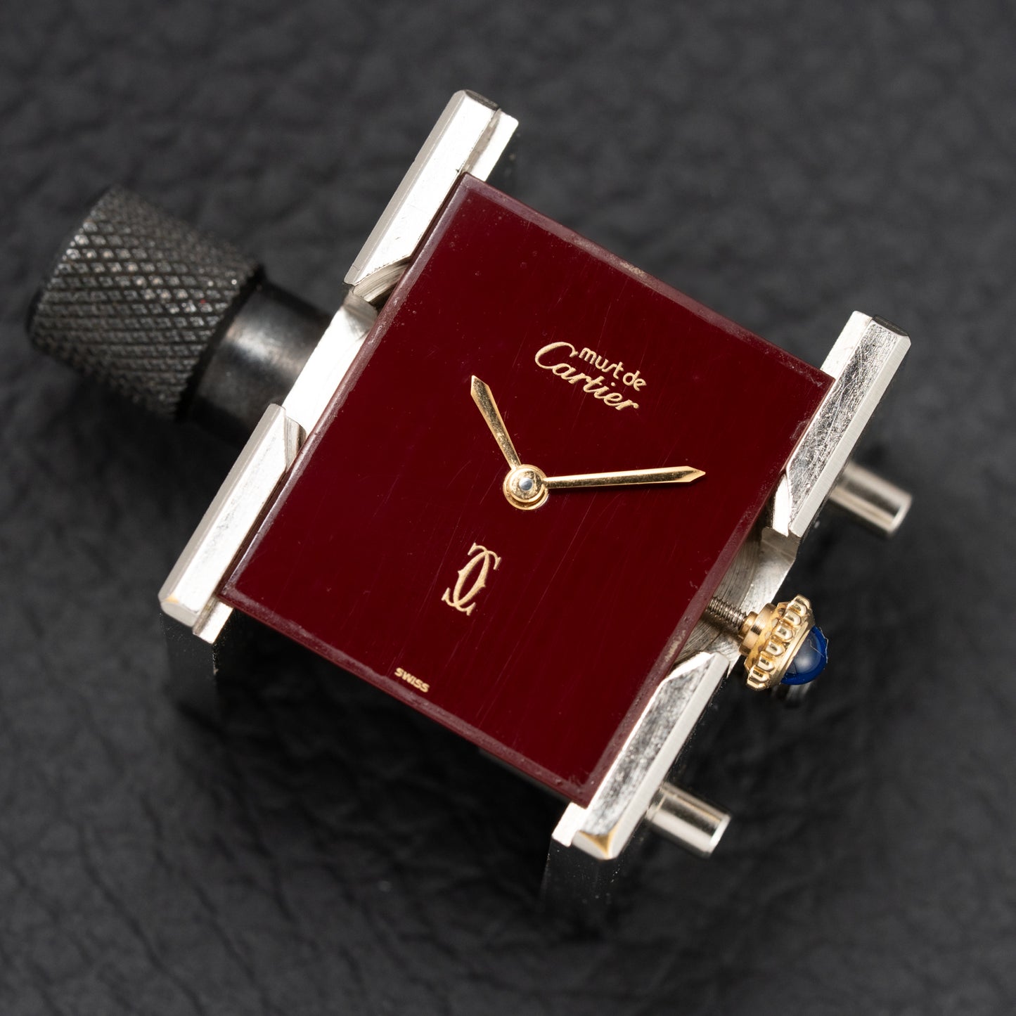 Cartier Must de Tank "Set of Three" Burgundy from 1985 Ultra-Rare Collector’s Treasure