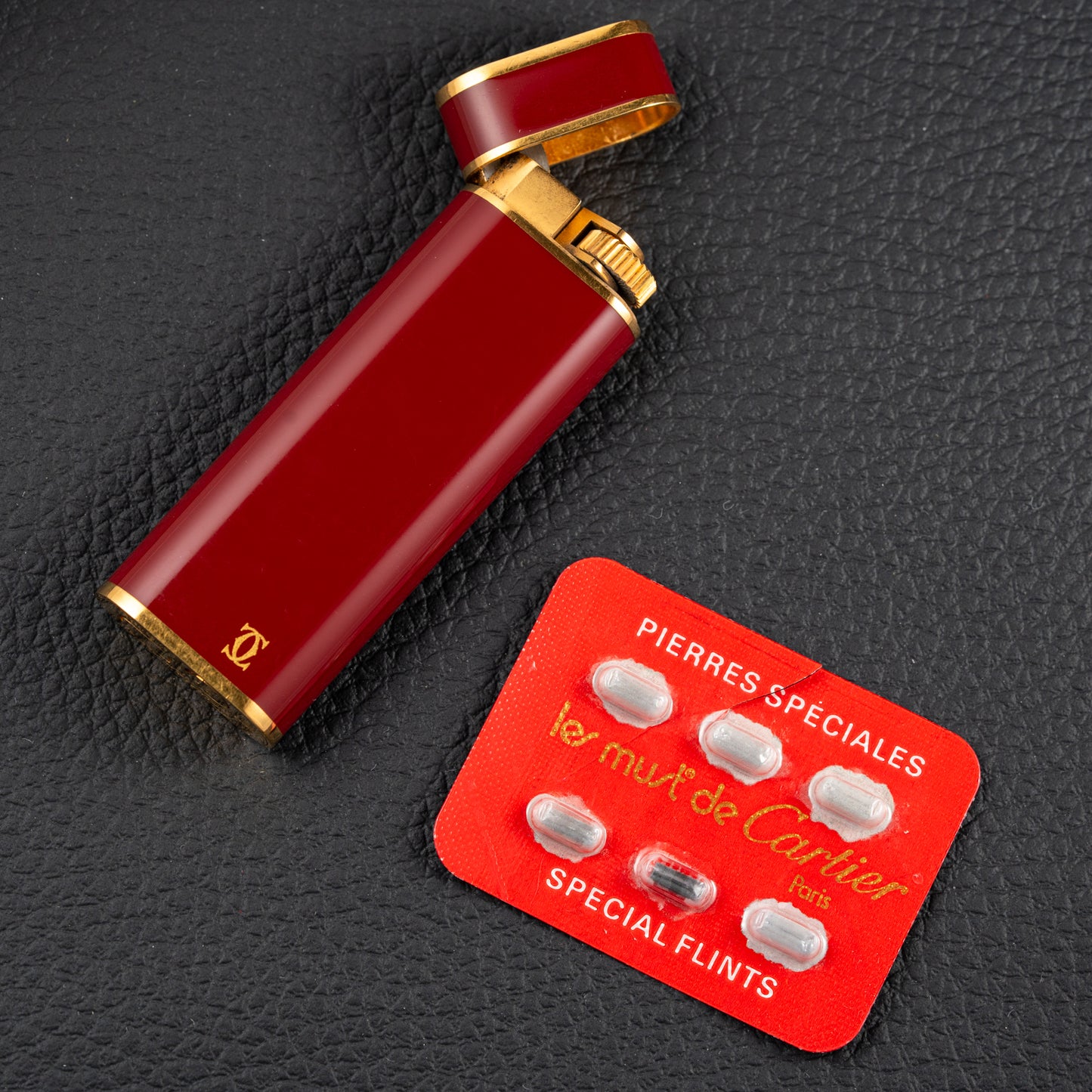 Cartier Must de Tank "Set of Three" Burgundy from 1985 Ultra-Rare Collector’s Treasure
