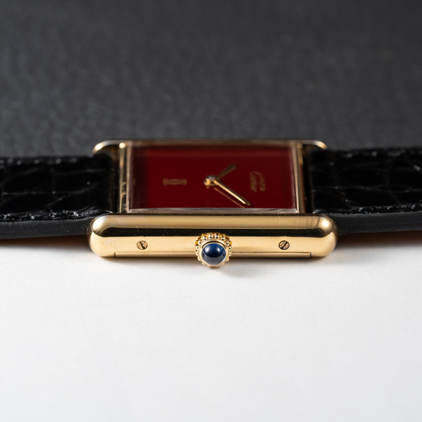 Cartier Must de Tank "Set of Three" Burgundy from 1985 Ultra-Rare Collector’s Treasure