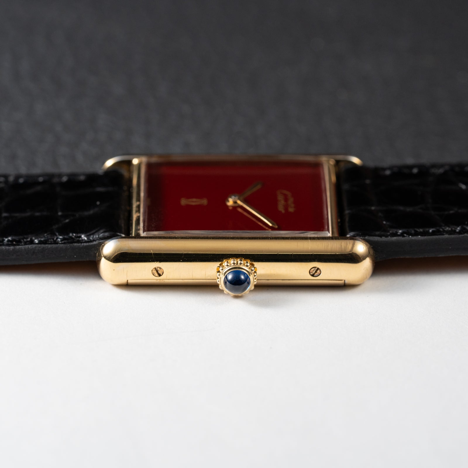 Cartier Must de Tank "Set of Three" Burgundy from 1985 Ultra-Rare Collector’s Treasure