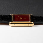 Cartier Must de Tank "Set of Three" Burgundy from 1985 Ultra-Rare Collector’s Treasure