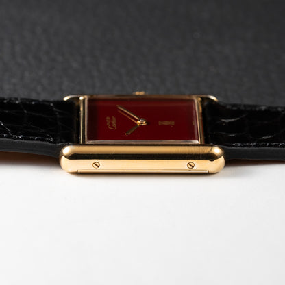 Cartier Must de Tank "Set of Three" Burgundy from 1985 Ultra-Rare Collector’s Treasure