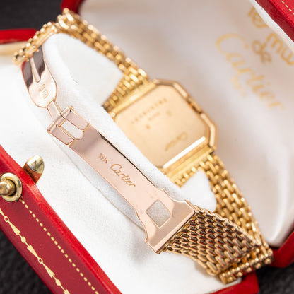 Cartier Ceinture "Paris" Dial Grain de Riz Bracelet 18K Yellow Gold PM Ref. 78100 from 1970s
