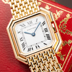 Cartier Ceinture "Paris" Dial Grain de Riz Bracelet 18K Yellow Gold PM Ref. 78100 from 1970s