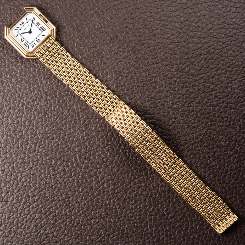Cartier Ceinture "Paris" Dial Grain de Riz Bracelet 18K Yellow Gold PM Ref. 78100 from 1970s