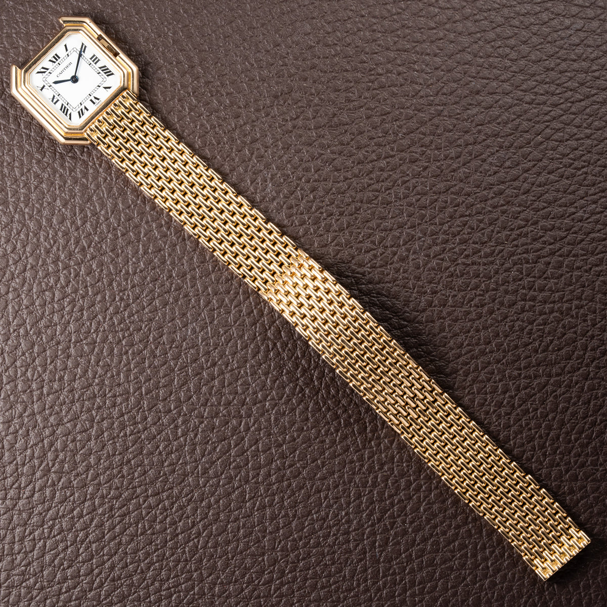 Cartier Ceinture "Paris" Dial Grain de Riz Bracelet 18K Yellow Gold PM Ref. 78100 from 1970s