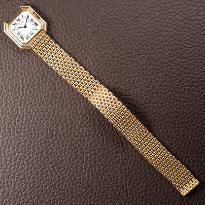 Cartier Ceinture "Paris" Dial Grain de Riz Bracelet 18K Yellow Gold PM Ref. 78100 from 1970s