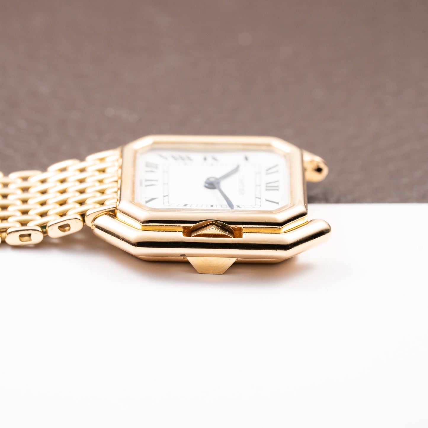 Cartier Ceinture "Paris" Dial Grain de Riz Bracelet 18K Yellow Gold PM Ref. 78100 from 1970s