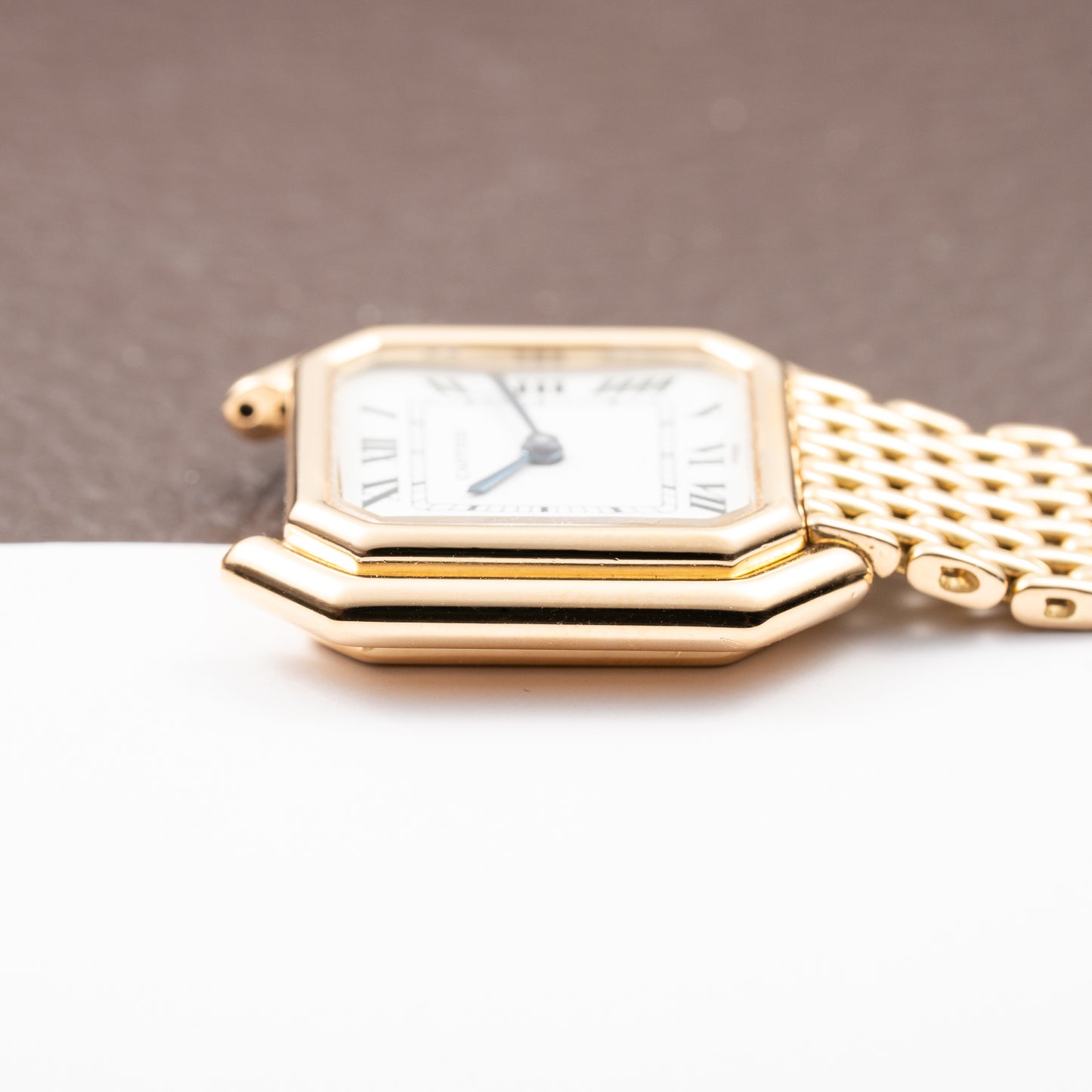 Cartier Ceinture "Paris" Dial Grain de Riz Bracelet 18K Yellow Gold PM Ref. 78100 from 1970s