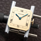 Cartier Ceinture 'Paris' 18K Yellow Gold Rare Art Deco Doré Dial Ref. 78100 Full Set from 1980