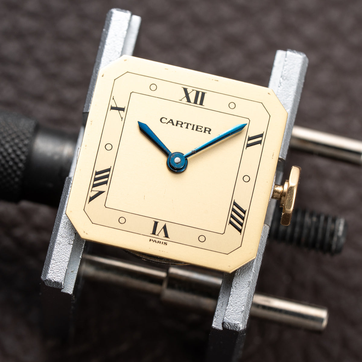 Cartier Ceinture 'Paris' 18K Yellow Gold Rare Art Deco Doré Dial Ref. 78100 Full Set from 1980