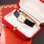 Cartier Ceinture 'Paris' 18K Yellow Gold Rare Art Deco Doré Dial Ref. 78100 Full Set from 1980
