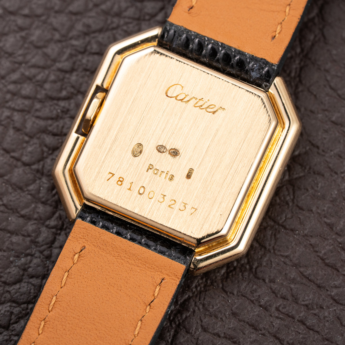 Cartier Ceinture 'Paris' 18K Yellow Gold Rare Art Deco Doré Dial Ref. 78100 Full Set from 1980