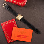 Cartier Ceinture 'Paris' 18K Yellow Gold Rare Art Deco Doré Dial Ref. 78100 Full Set from 1980