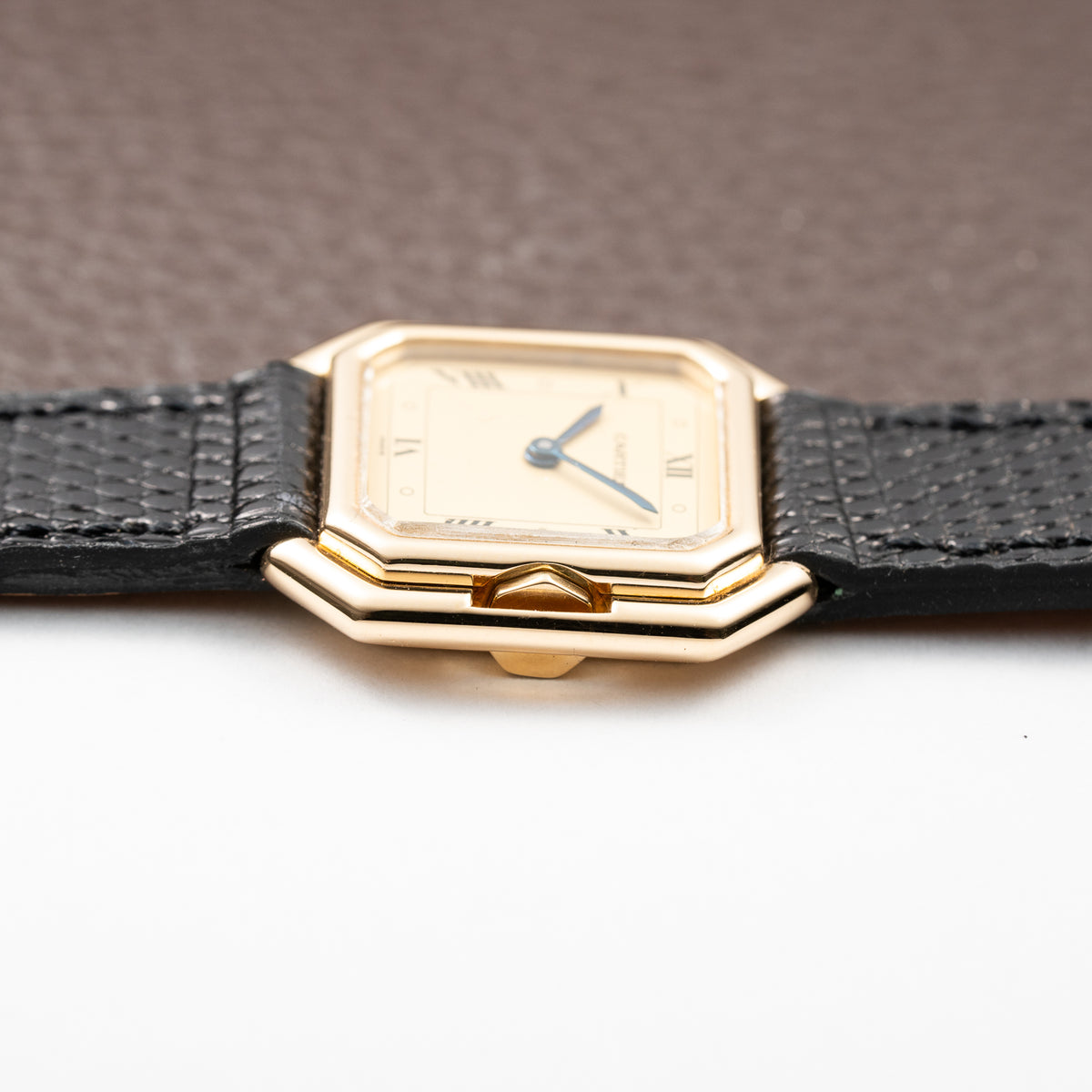 Cartier Ceinture 'Paris' 18K Yellow Gold Rare Art Deco Doré Dial Ref. 78100 Full Set from 1980