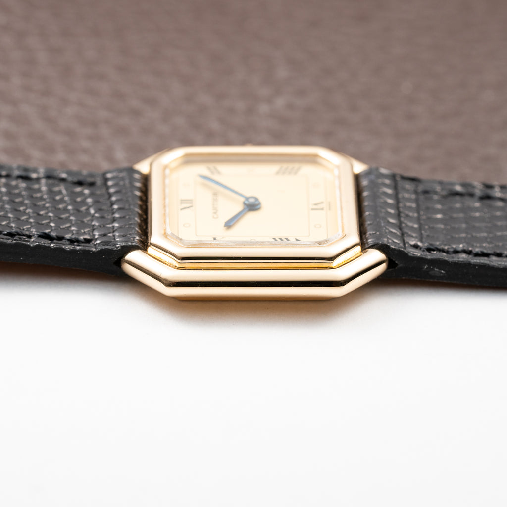 Cartier Ceinture 'Paris' 18K Yellow Gold Rare Art Deco Doré Dial Ref. 78100 Full Set from 1980