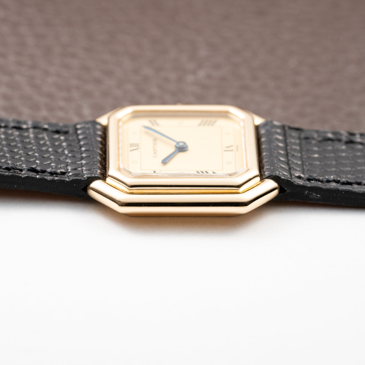 Cartier Ceinture 'Paris' 18K Yellow Gold Rare Art Deco Doré Dial Ref. 78100 Full Set from 1980