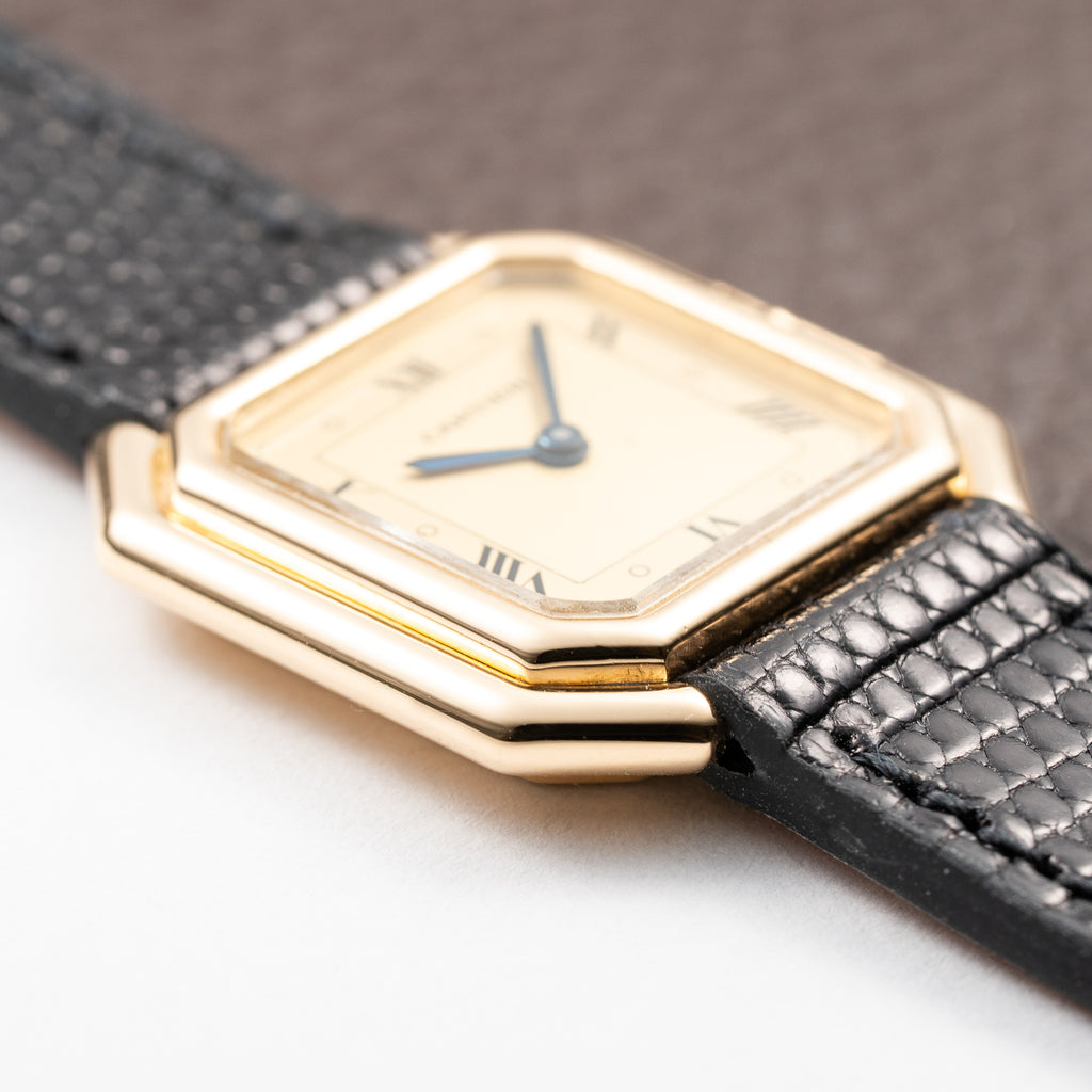 Cartier Ceinture 'Paris' 18K Yellow Gold Rare Art Deco Doré Dial Ref. 78100 Full Set from 1980