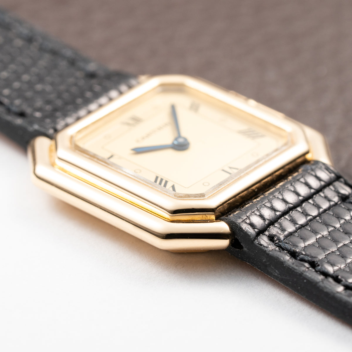 Cartier Ceinture 'Paris' 18K Yellow Gold Rare Art Deco Doré Dial Ref. 78100 Full Set from 1980