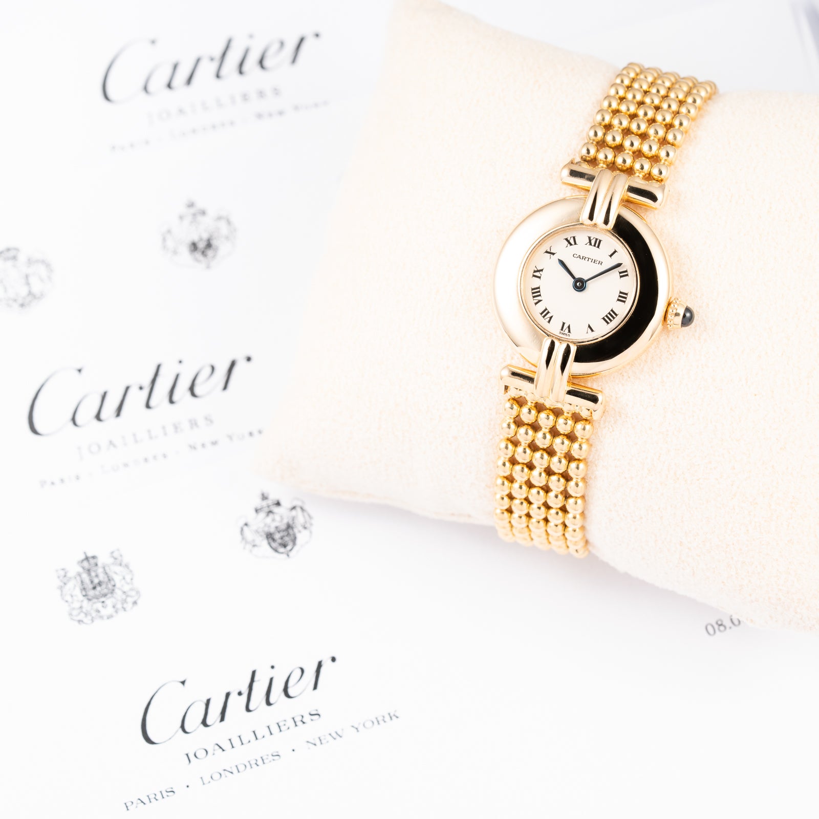 Cartier Colisée “Boules” 18k Yellow Gold – Cartier Service 2026 w/ 2-Year International Warranty Ref. 8057911 from 1990s