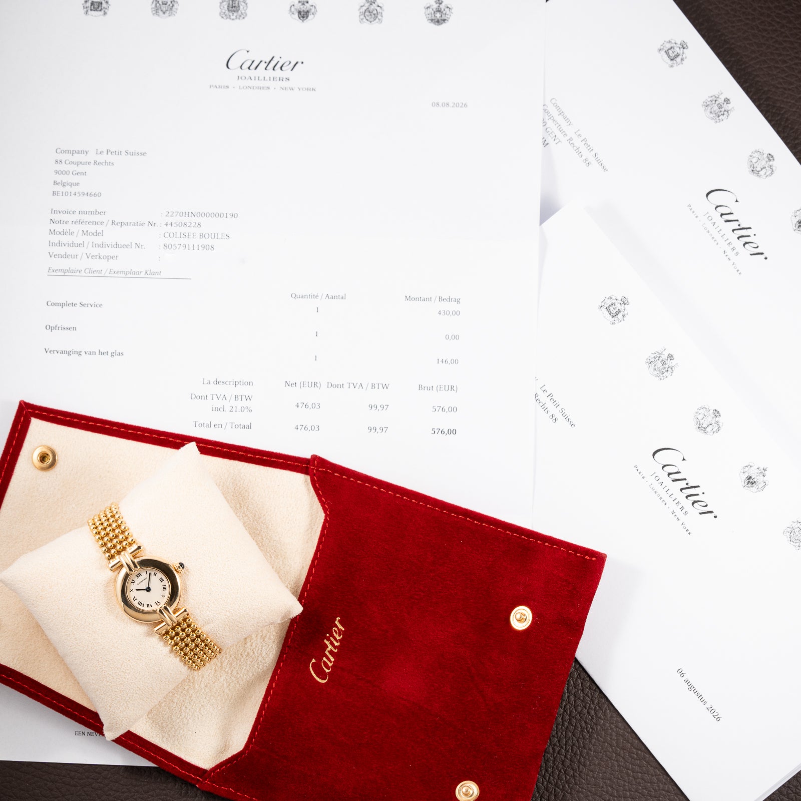 Cartier Colisée “Boules” 18k Yellow Gold – Cartier Service 2026 w/ 2-Year International Warranty Ref. 8057911 from 1990s