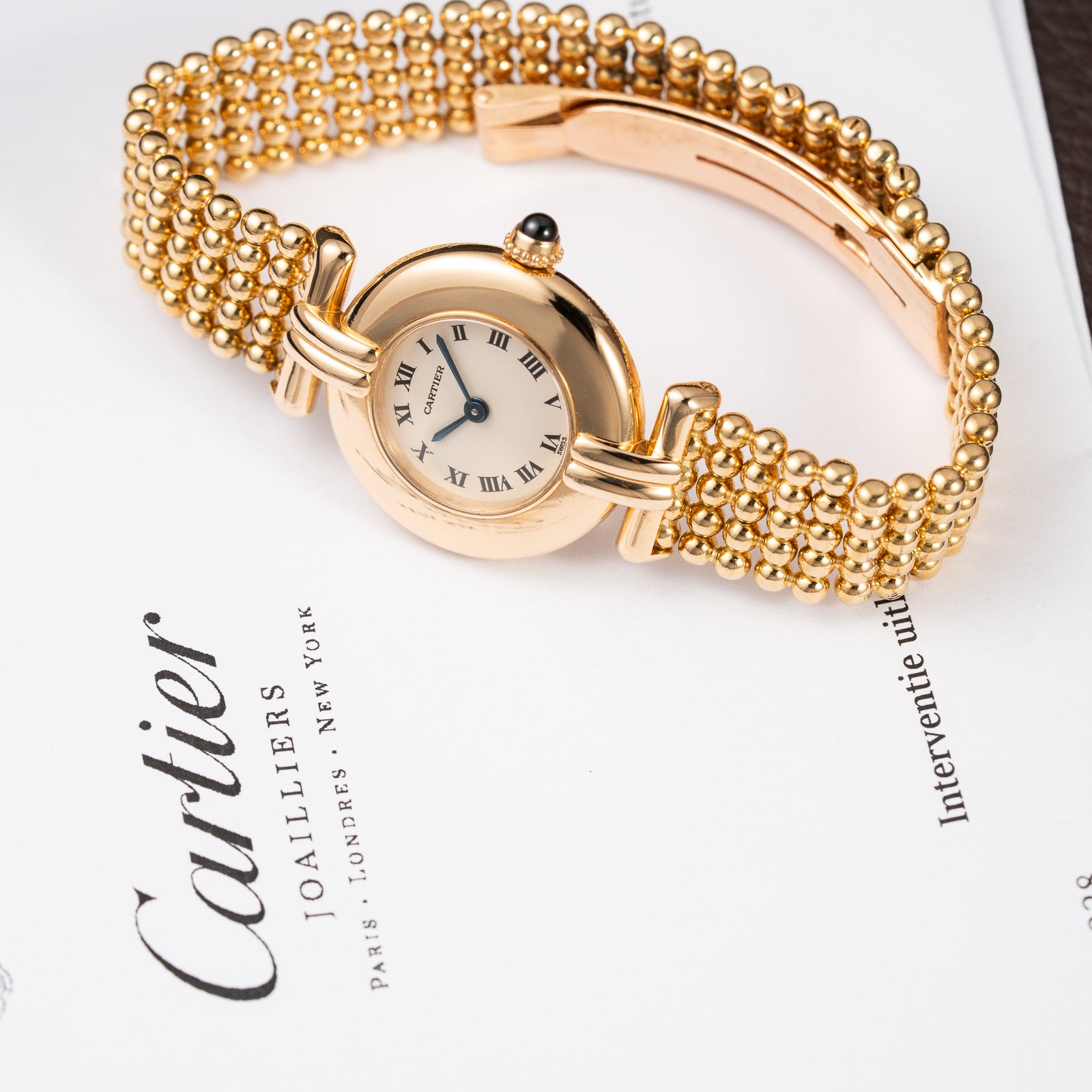 Cartier Colisée “Boules” 18k Yellow Gold – Cartier Service 2026 w/ 2-Year International Warranty Ref. 8057911 from 1990s