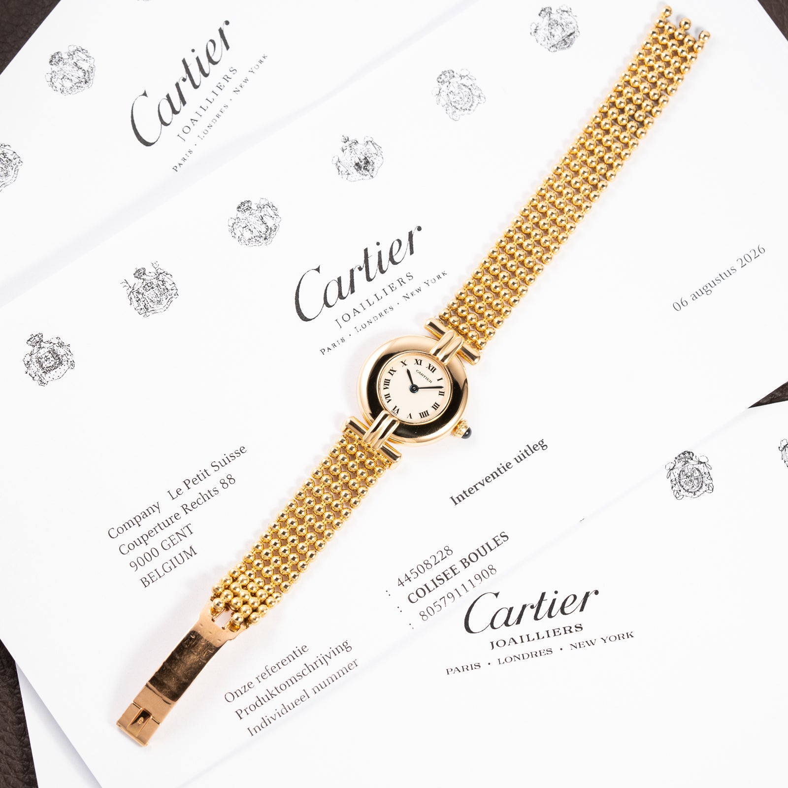 Cartier Colisée “Boules” 18k Yellow Gold – Cartier Service 2026 w/ 2-Year International Warranty Ref. 8057911 from 1990s