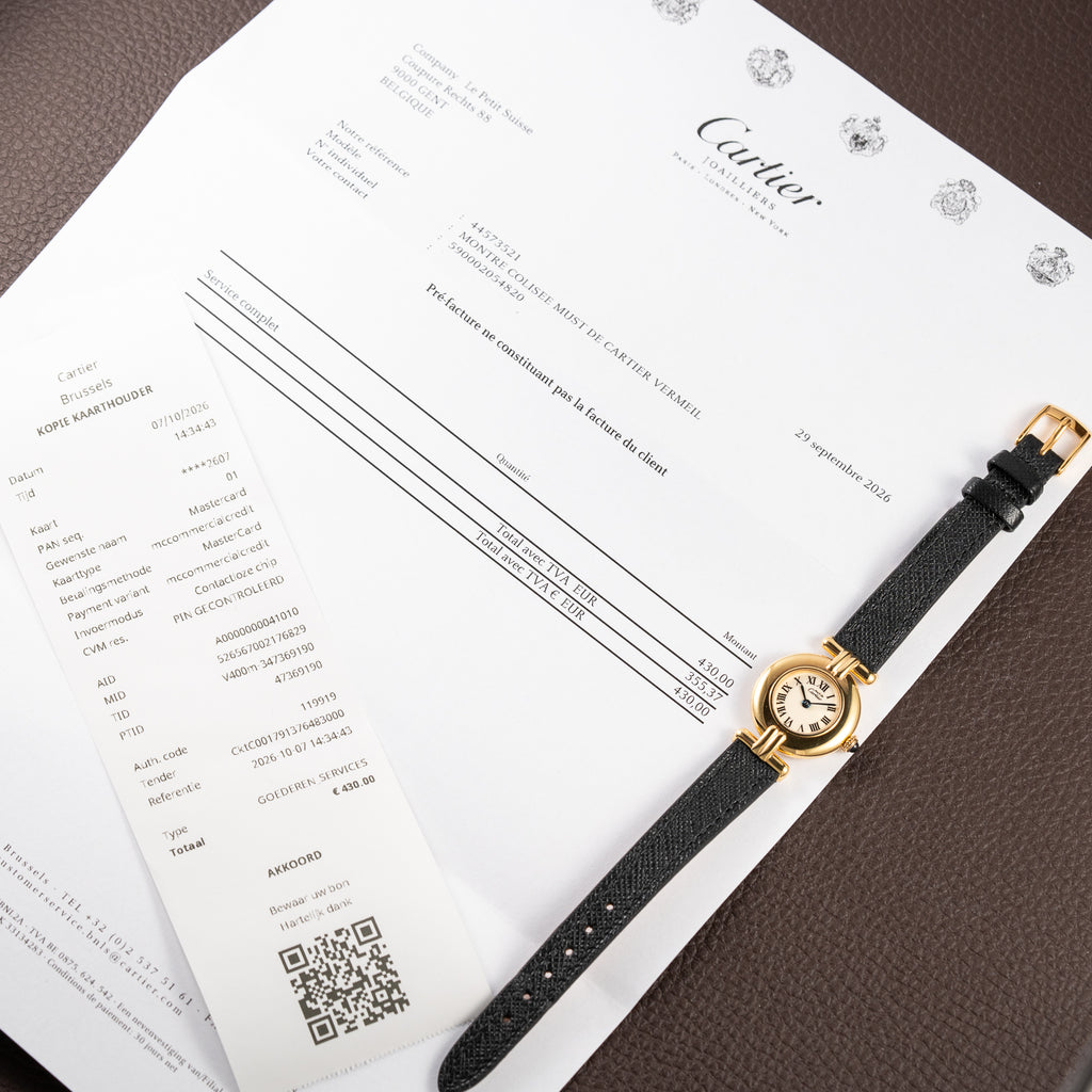 Cartier Must de Colisée Vermeil Cartier Service 2026 w/ 2 Year International Warranty Ref Ref. 590002 from 1990s