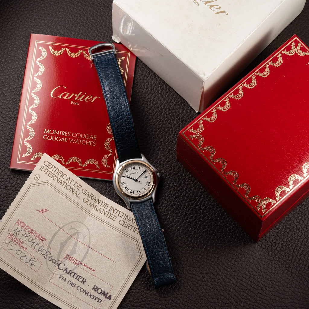 Cartier Cougar Gold & Steel GM Full Set Ref 187904 from 1996