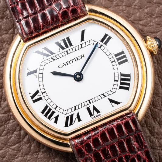 Cartier Ellipse Horizontal Jumbo “Paris” 18k Yellow Gold GM Ref. 78091 from 1970s