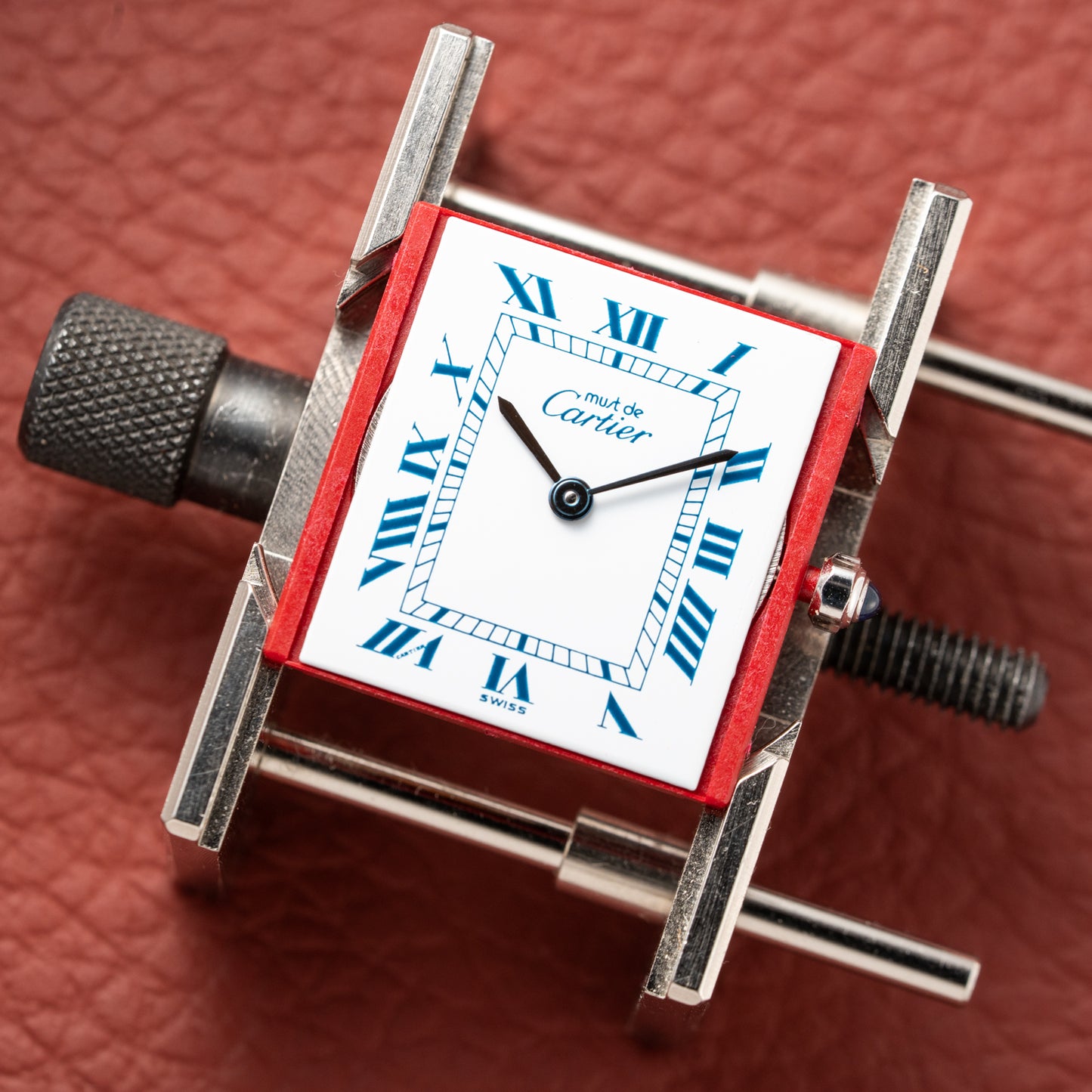 Cartier Must de Tank Silver 925 White Dial Blue Roman GM Ref 6 81001 from 1990s