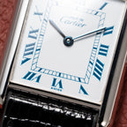 Cartier Must de Tank Silver 925 White Dial Blue Roman GM Ref 6 81001 from 1990s