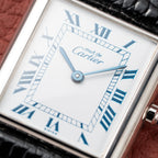Cartier Must de Tank Silver 925 White Dial Blue Roman GM Ref 6 81001 from 1990s