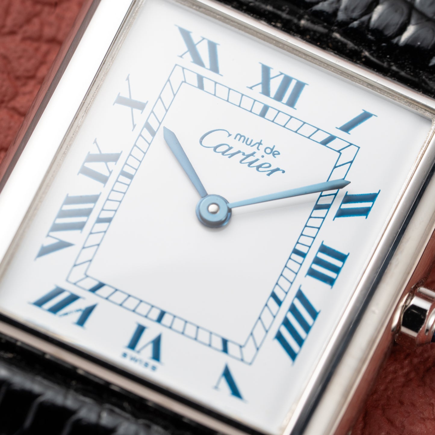 Cartier Must de Tank Silver 925 White Dial Blue Roman GM Ref 6 81001 from 1990s