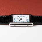 Cartier Must de Tank Silver 925 White Dial Blue Roman GM Ref 6 81001 from 1990s